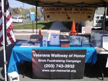 The Veterans Walkway of Honor booth at the 2013 Danbury Harley-Davidson Biker Bash where we were able to distribute literature about the walkway. It was a great opportunity to meet many area veterans!